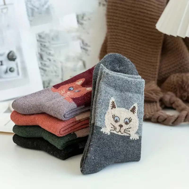 Lot De 5 Paires De Chaussettes Motif Chat