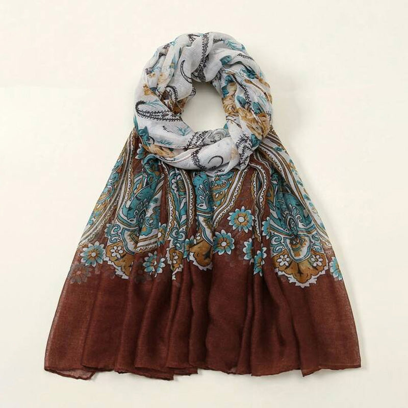 Écharpe Vintage À Imprimé Floral