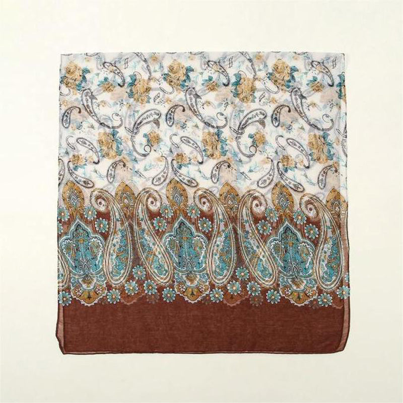 Écharpe Vintage À Imprimé Floral