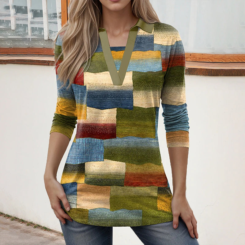 Blouse À Carreaux Colorée Vintage
