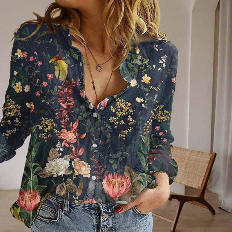 Chemisier À Imprimé Floral Vintage