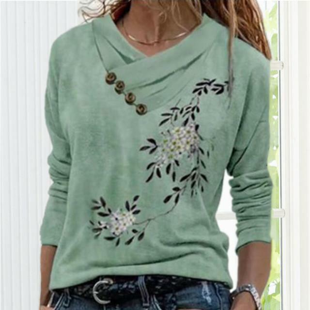 Blouse Décontractée À Imprimé Floral