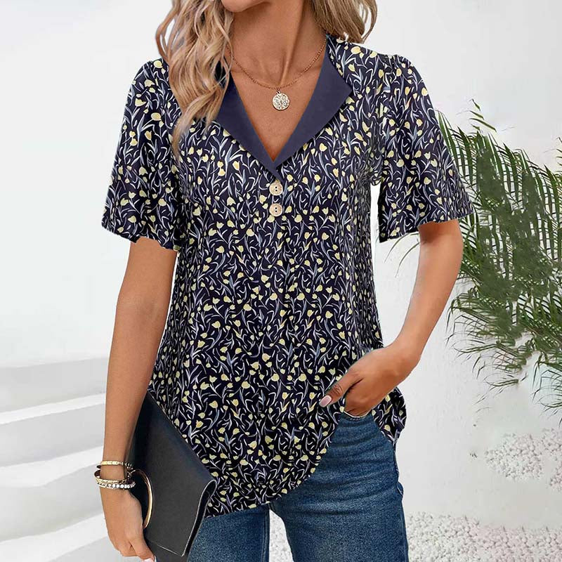 Blouse Vintage À Imprimé Floral