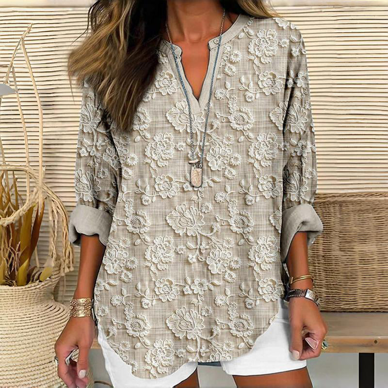 Blouse À Imprimé Floral Vintage
