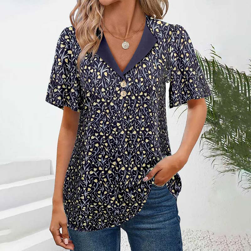 Blouse Vintage À Imprimé Floral