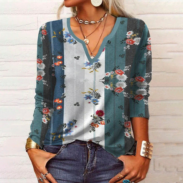 Blouse À Imprimé Floral Vintage