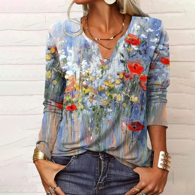 Blouse À Imprimé Floral Vintage