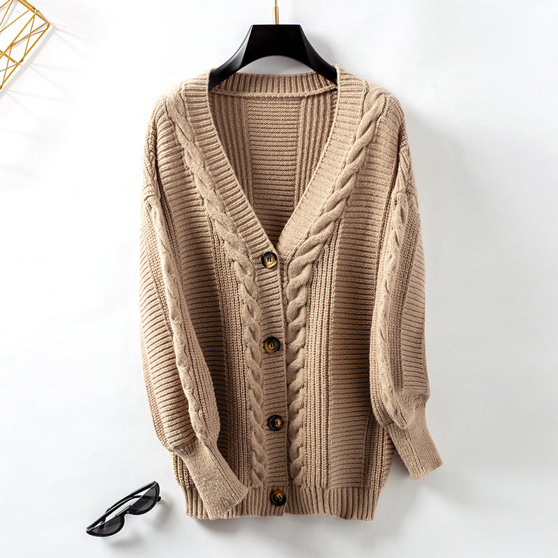 Cardigan Vintage En Maille Torsadée