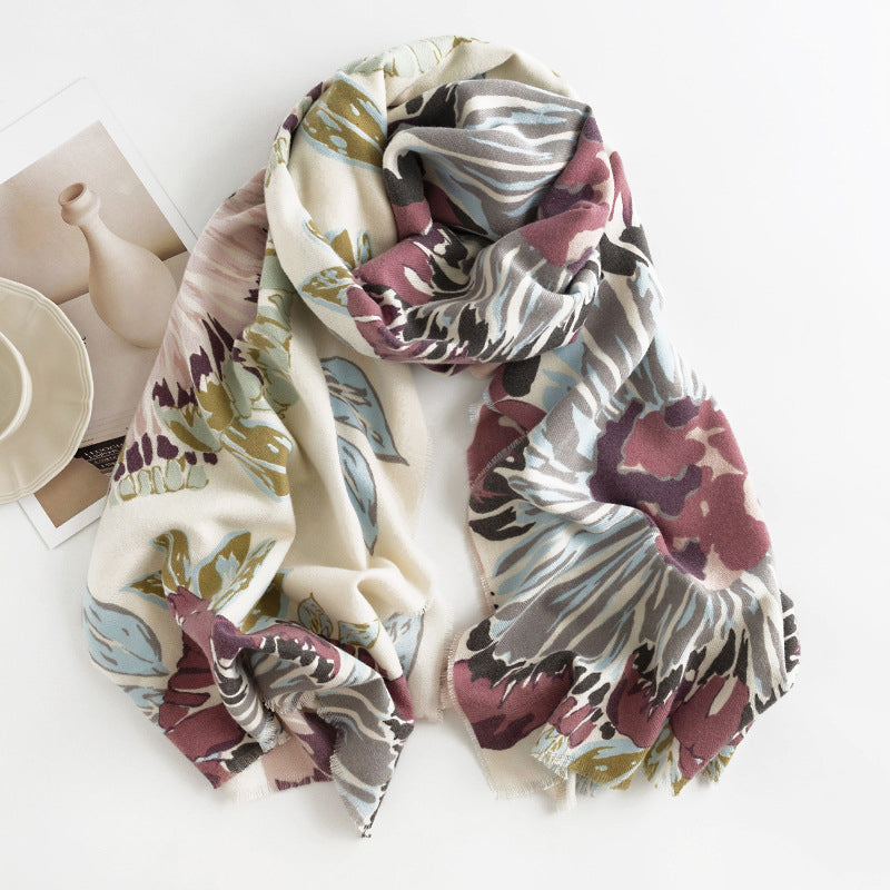 Écharpe À Imprimé Floral Vintage