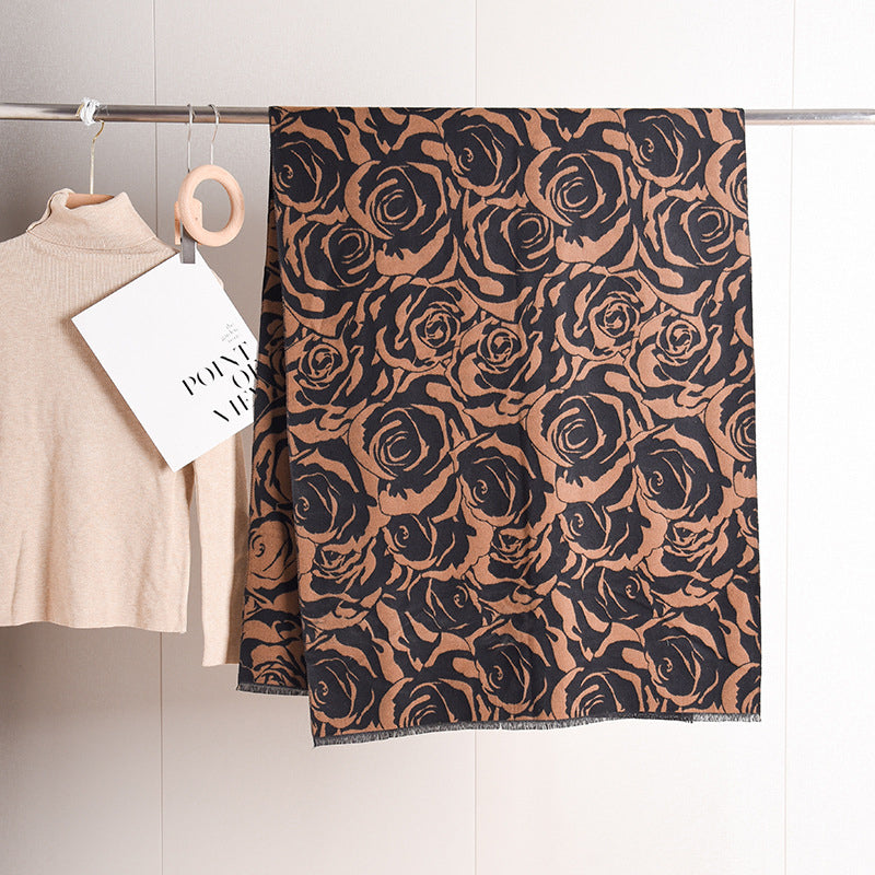 Écharpe Vintage À Imprimé Floral