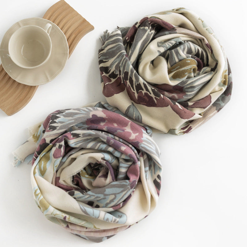 Écharpe À Imprimé Floral Vintage