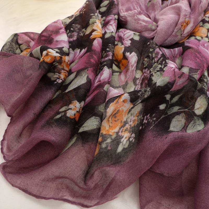 Écharpe Vintage À Imprimé Floral
