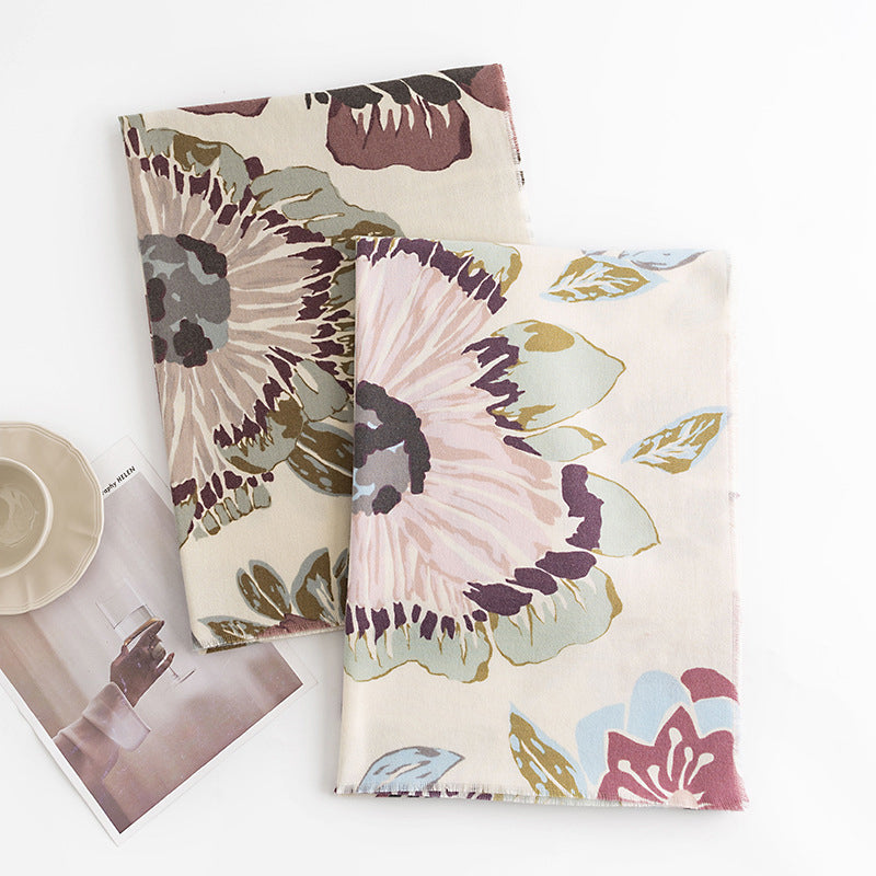 Écharpe À Imprimé Floral Vintage