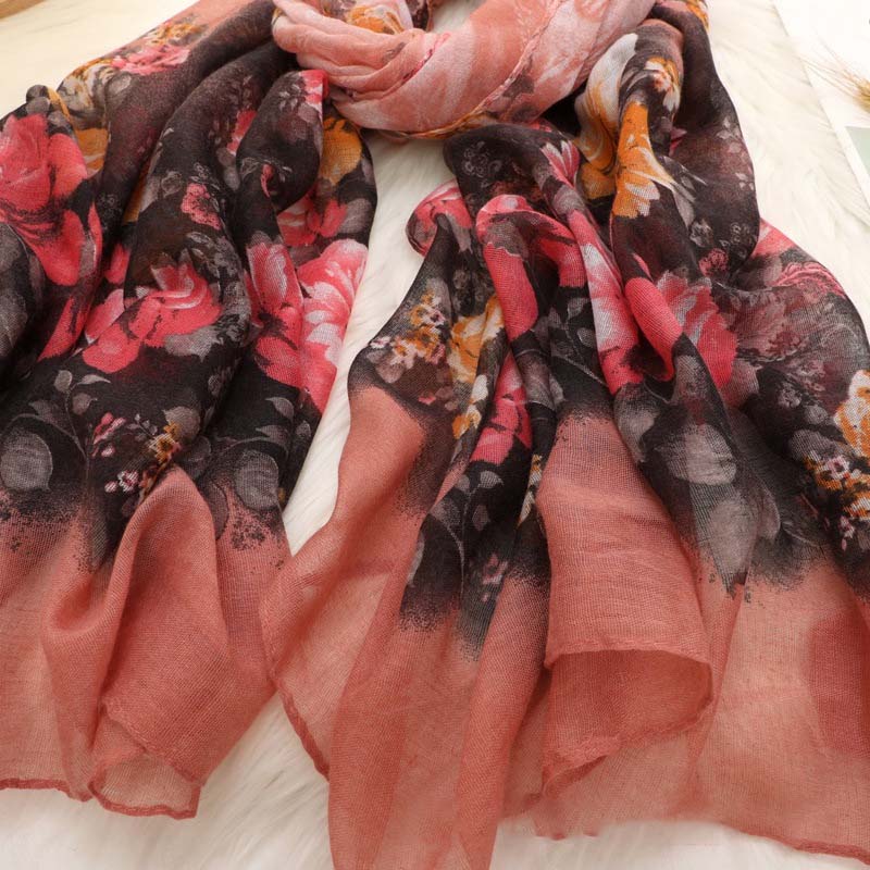 Écharpe Vintage À Imprimé Floral