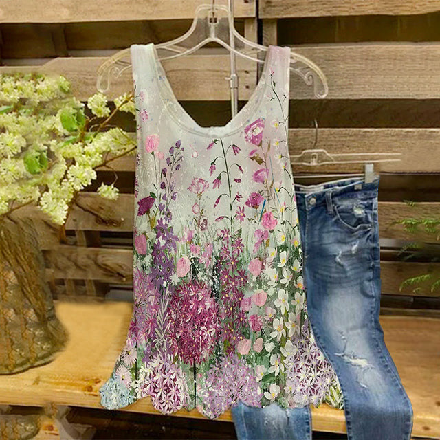 Débardeur À Imprimé Floral Irrégulier