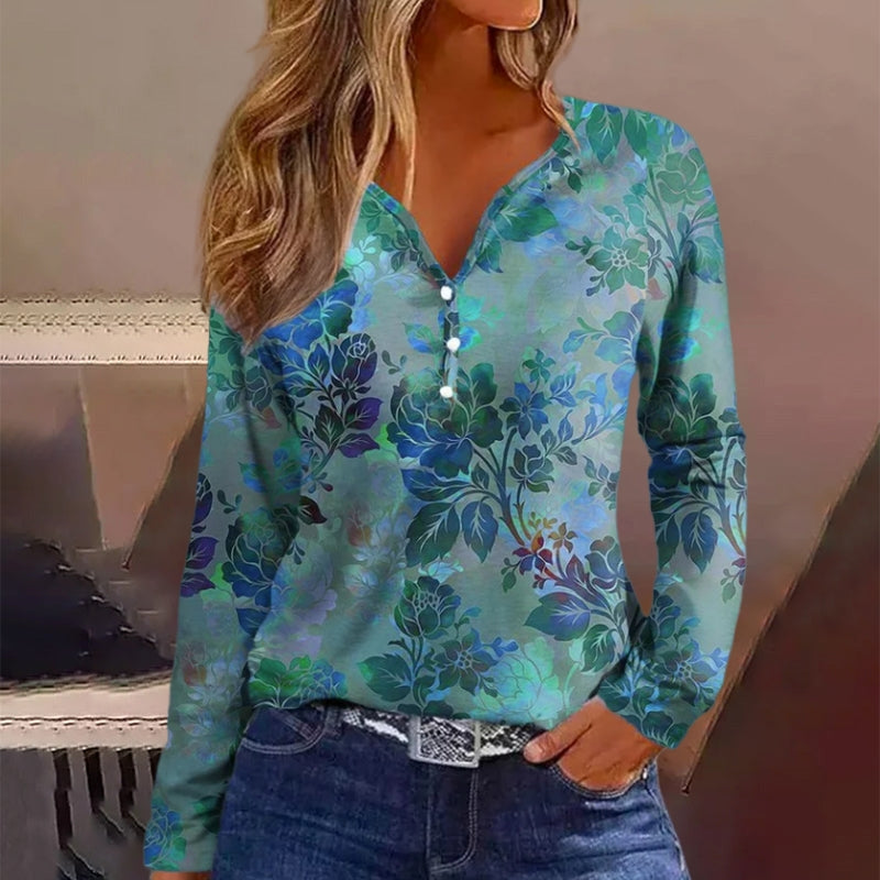 Blouse À Imprimé Floral Vintage