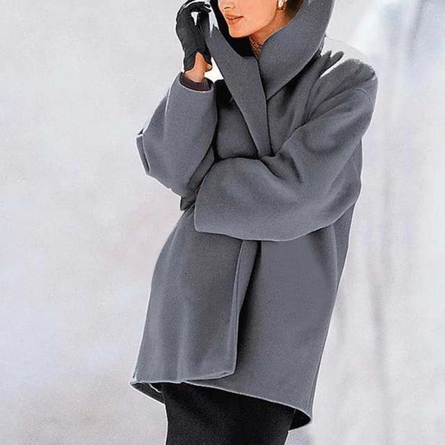 Manteau Uni Ample Décontracté