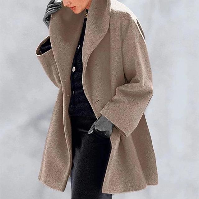Manteau Uni Ample Décontracté