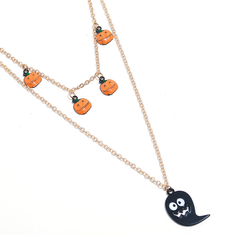 Collier Pendentif Citrouille D'Halloween