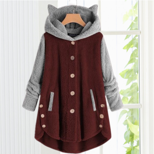 Manteau à Capuche Avec Oreilles De Chat