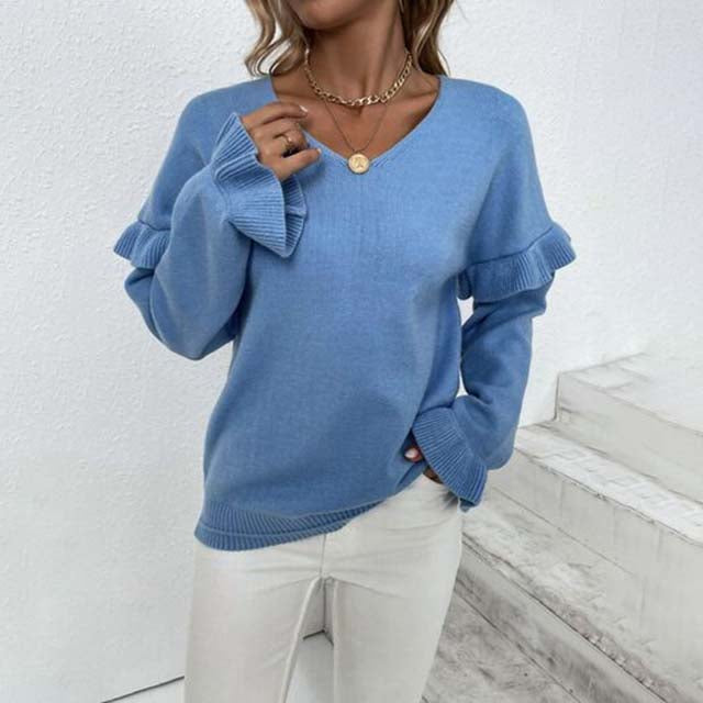 Pull Décontracté De Couleur Unie