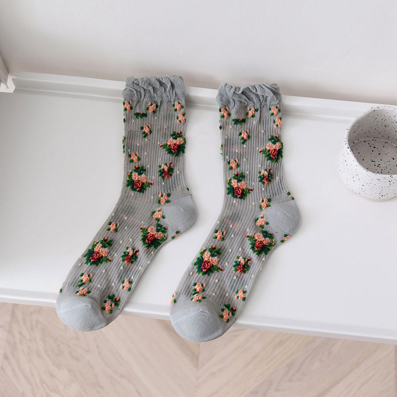 Chaussettes Fleuries Rétro