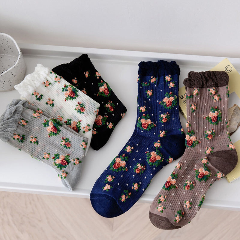 Chaussettes Fleuries Rétro