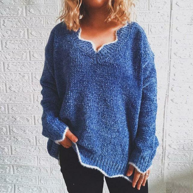 Pull Décontracté De Couleur Unie