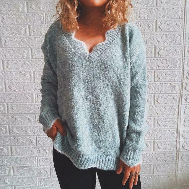 Pull Décontracté De Couleur Unie