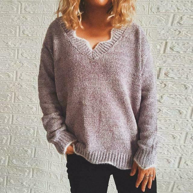 Pull Décontracté De Couleur Unie